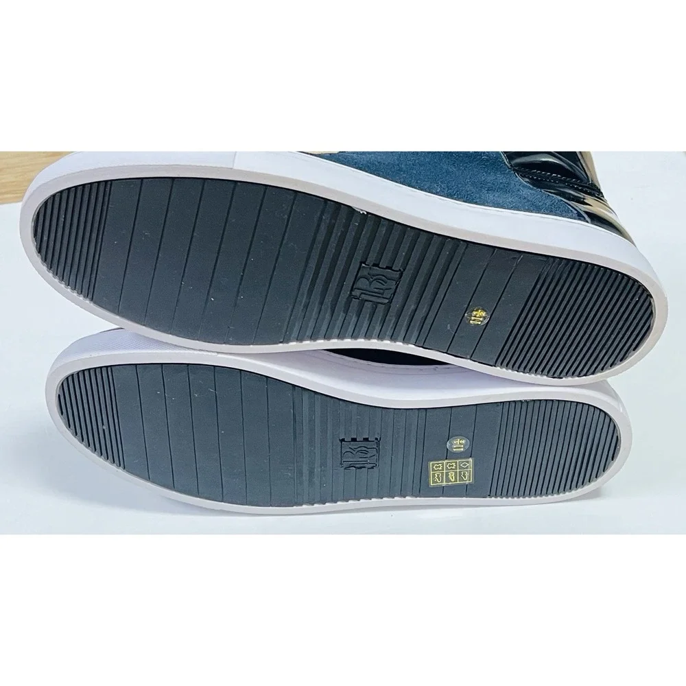 Badgley Mischka DOUGLAS PATENT HIGH-TOP SNEAKER Navy BJ802C12~ Size 11.5